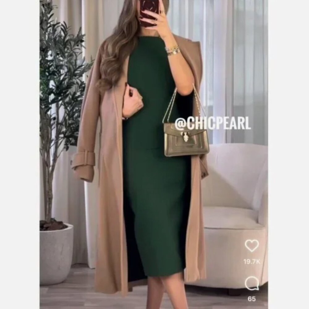 Zara fitted sheath midi dress